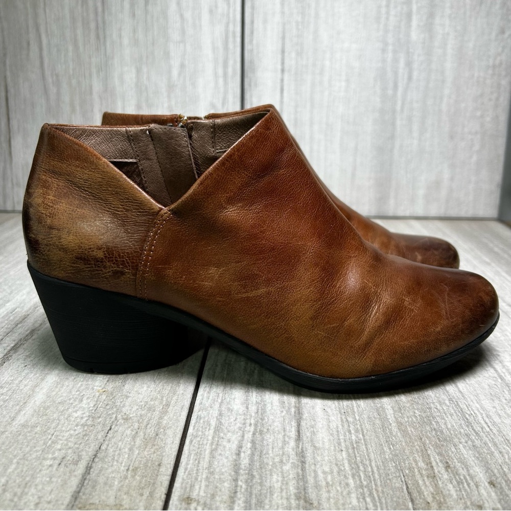 Dansko Raina Brown Leather Ankle Zip Boots Booties Womens Size 7.5~8 EUR 38